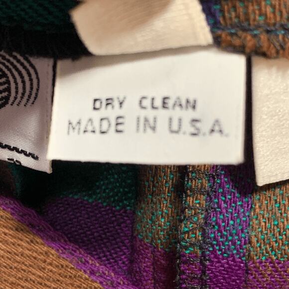 Vintage Christian Dior 80s Purple Plaid Wool Pleated Maxi Skirt Holiday Longline - Picture 8 of 11